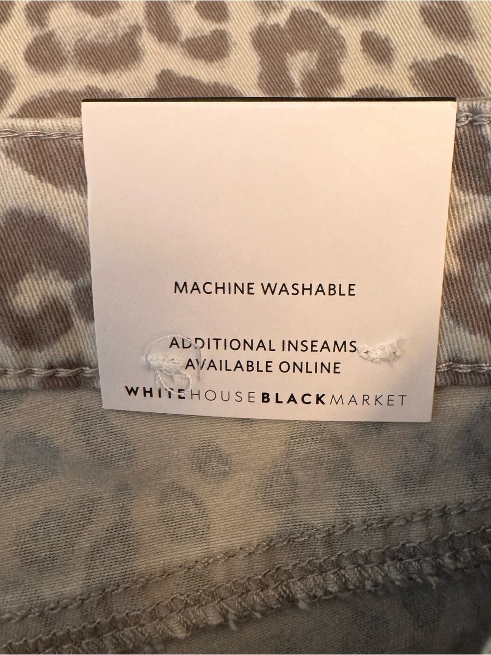 WHITE HOUSE BLACK MARKET High-Rise Skinny Ankle Leopard Print Jeans